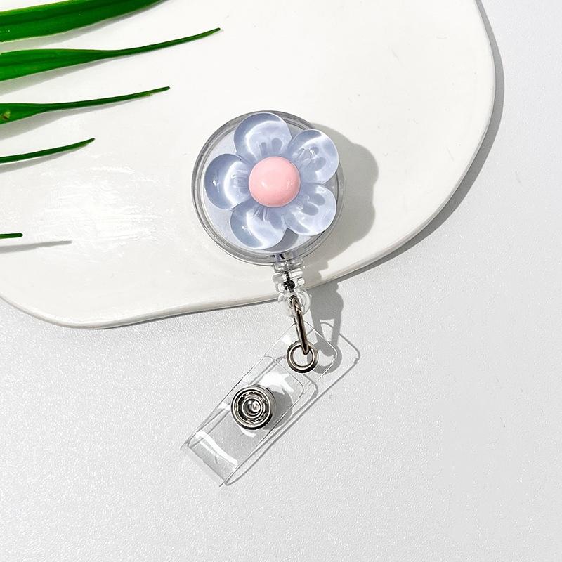 Clear Transparent Flower Retractable Badge Holders For Doctor Nurse Worker Student Name Id Card Holder Keychains Lanyard