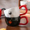 Couple Love Single Cup with Handheld Ceramic Cup High Value Large Capacity Water Cup Home Set Office Drinking Cup