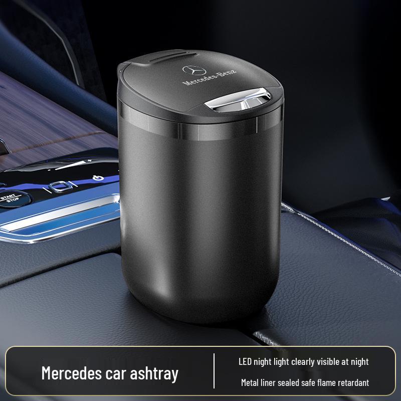 Stylish Fireproof Metal Car Ashtray with Lid – Dustproof Accessory for Men & Women