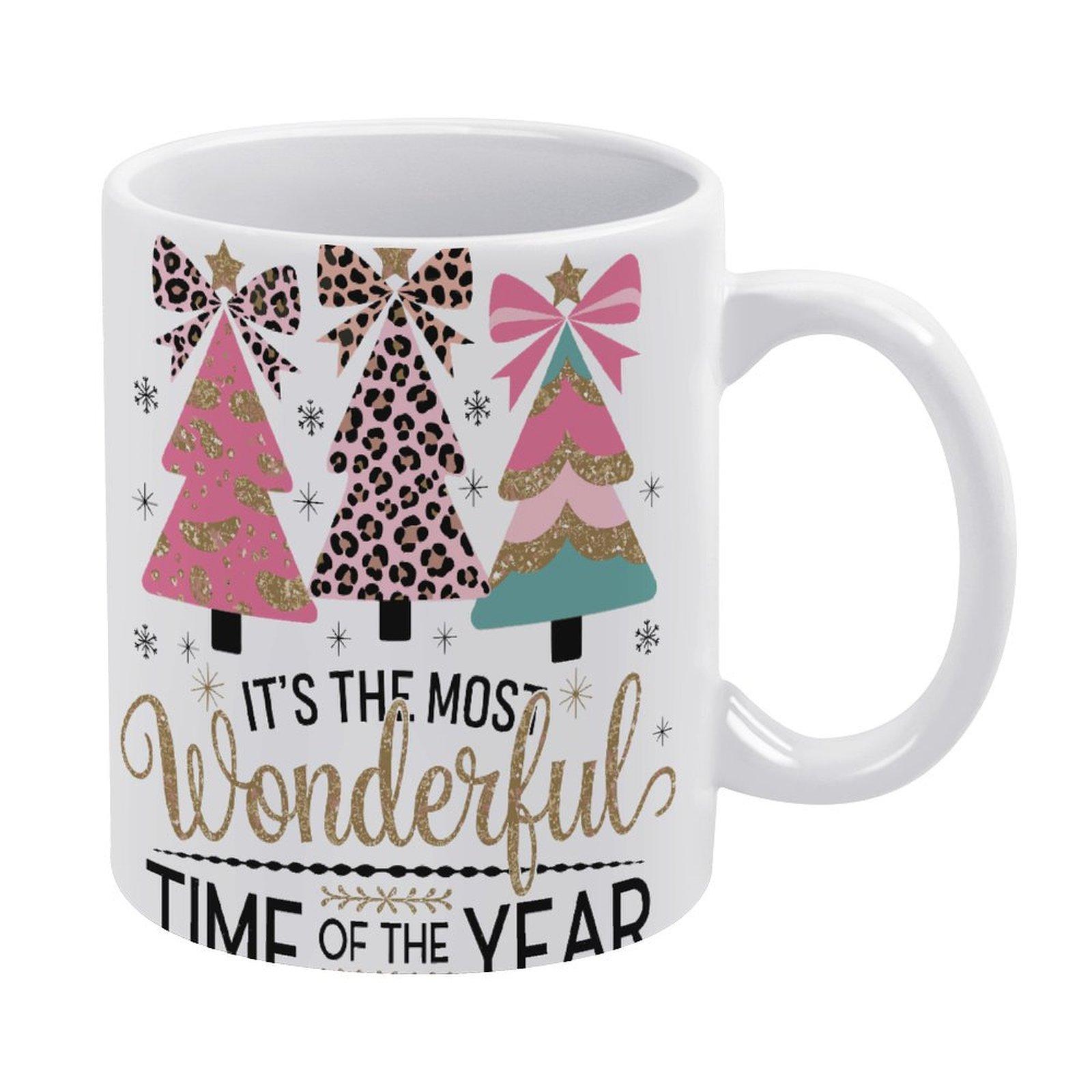 

1pc 11oz blank ceramic mug, double-sided printed coffee tea cup, sleek white color, comfortable grip, great for daily beverages and gifts