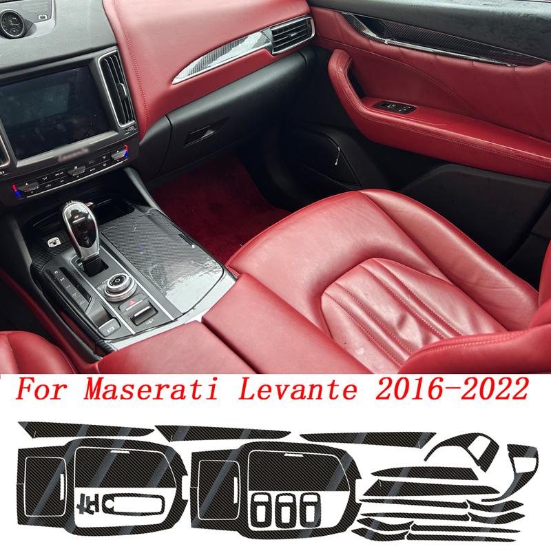 For Maserati Levante 2016- Car-Styling 3D/5D Carbon Fiber Car Interior Center Console Color Molding Sticker Decals Parts