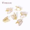 18K Gold Plated Inlay Zircon Shell Butterfly Ear Wire Earring Clasps Hooks,DIY Handmade Pearl Drop Earrings Making