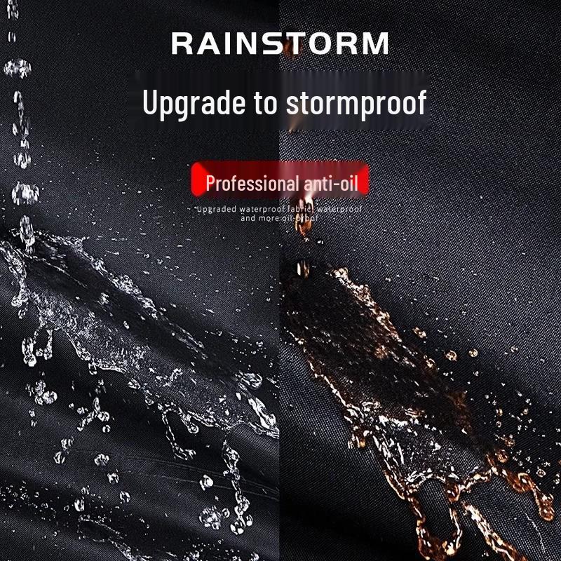 Reflective Windproof Raincoat & Pants Set for Night Riding