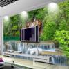 Grüner Wald 3D Tapete Wasserfall Landschaft Wandbild Tapeten für Wohnzimmer Sofa TV Hintergrund Home Decor