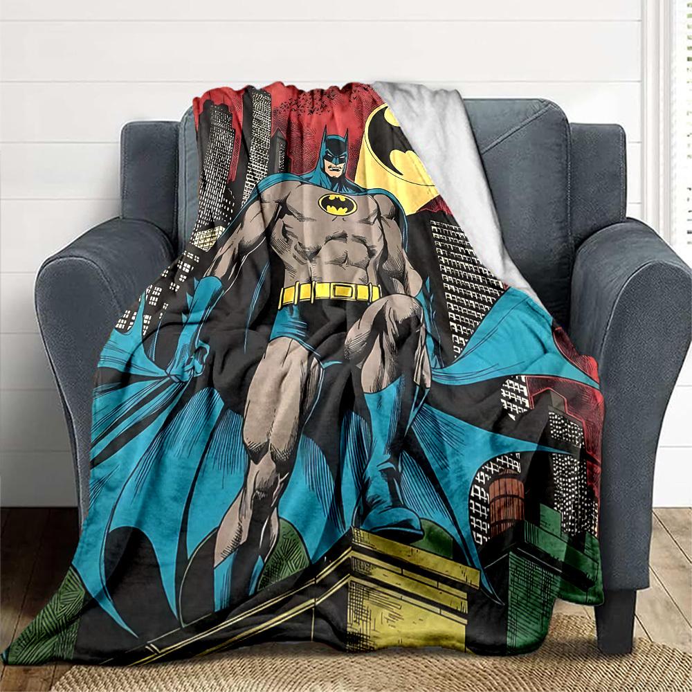 1pc Batman Gotham Flannel Throw Blanket - HD Printed Lightweight Soft Warm All-Season Blanket for Sofa, Bed, Travel162