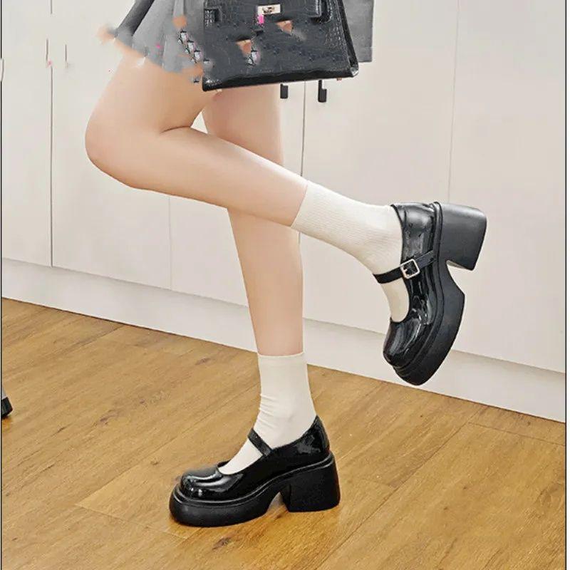 Small Leather Shoes Women's 2025 New British College Style Soft Sister Shoes Muffin Platform Word with Mary Jane Single Shoes Women