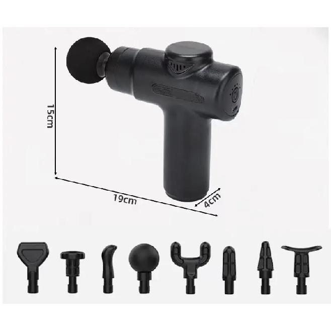 Electric Deep Tissue Massage Gun with 8 Interchangeable Heads for Arms Back Legs & Full Body, Portable Device for Sport
