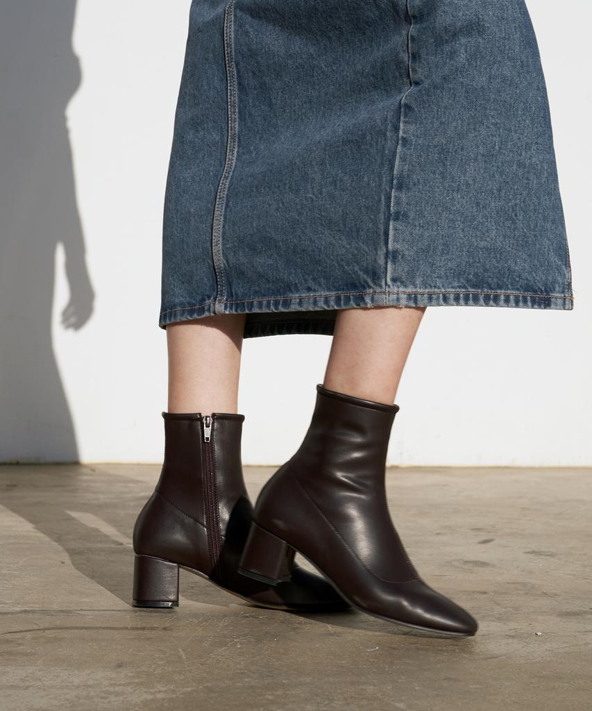 Moodnight New Esther Mid Ankle Boots - 5 Colors 5.5Cm Stretch Ankle Boots Mid Heel (Type A)