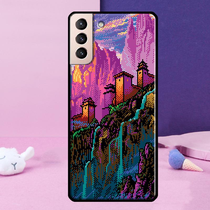 Art Pixel Aesthetic Phone Case For Samsung Galaxy S25 Ultra S23 S20 S21 S22 S24 FE S9 S10 Plus S24 Ultra Cover
