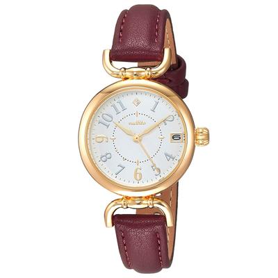 Analog Ibany Date Leather Strap White Dial Red [Fieldwork] YM001P-4 Women's