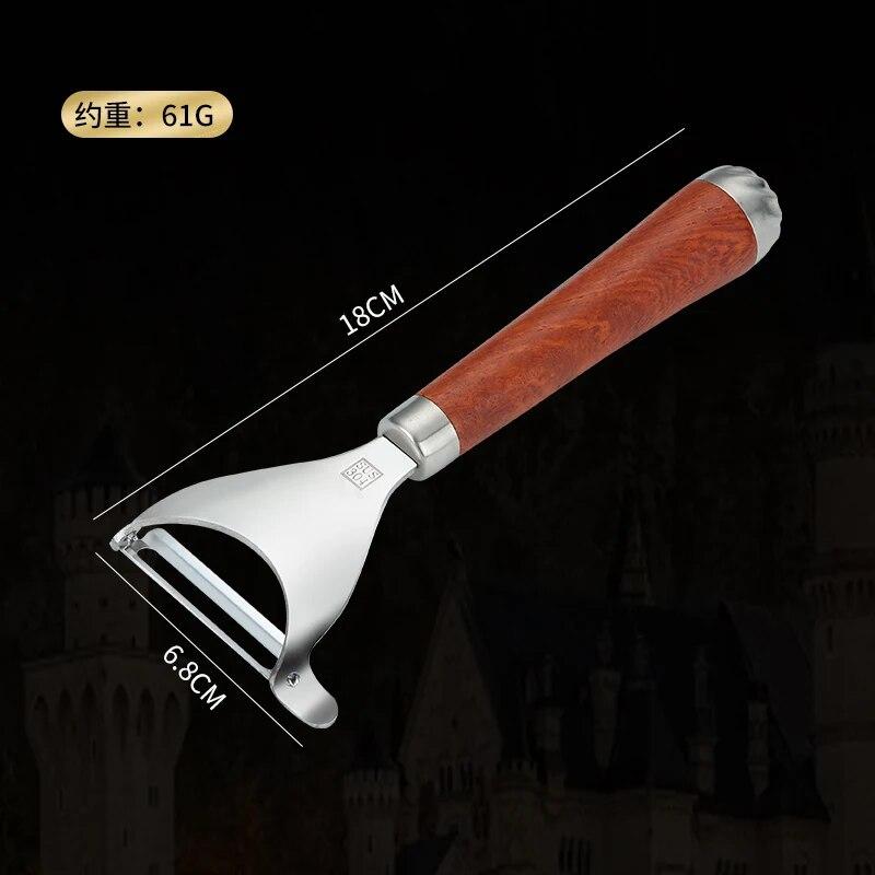 

Кухонная овощечистка из нержавеющей стали 304 с деревянной ручкой, планер для фруктов и овощей, профессиональная быстрая терка-скребок, ручной инструмент