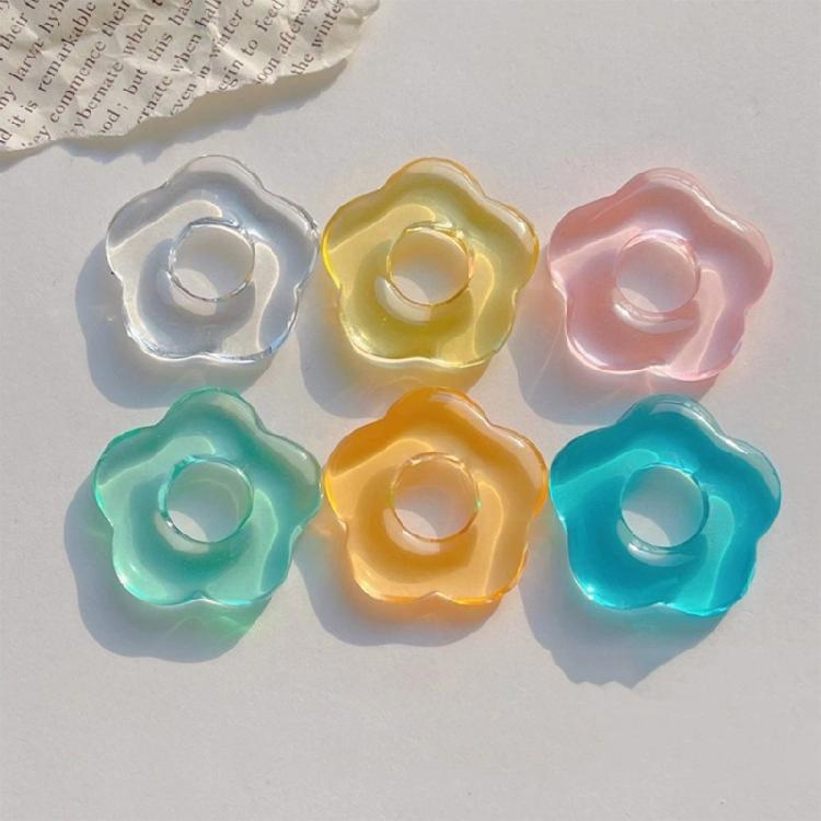 Colorful Hollow Flower Charm Necklace Pendant Bracelet Jewelry Making Handmade