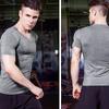 IELGY quick-drying running Men training sports short-sleeved V-neck tight-fitting high-stretch T-shirt