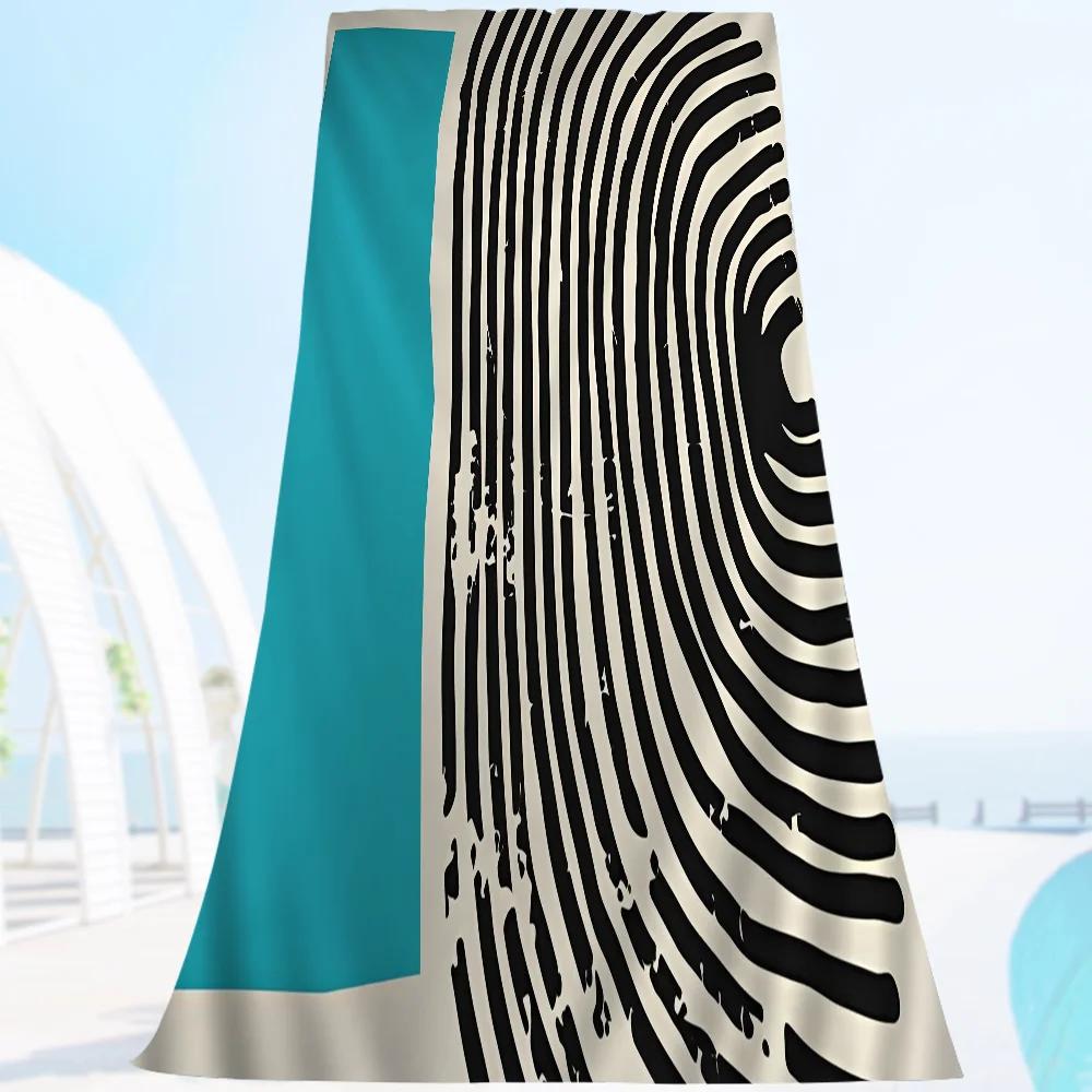 Modern Geometry Dot Line Art Microfiber Printed Beach Towel Mountain Climbing Yoga Beach Swimming Running Absorbent Soft Towel
