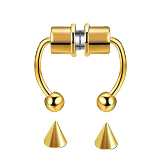 Non-Piercing Fake Nose Ring Reusable Stainless Steel Nose Hoop Fashion Magnetic Septum Rings for Party