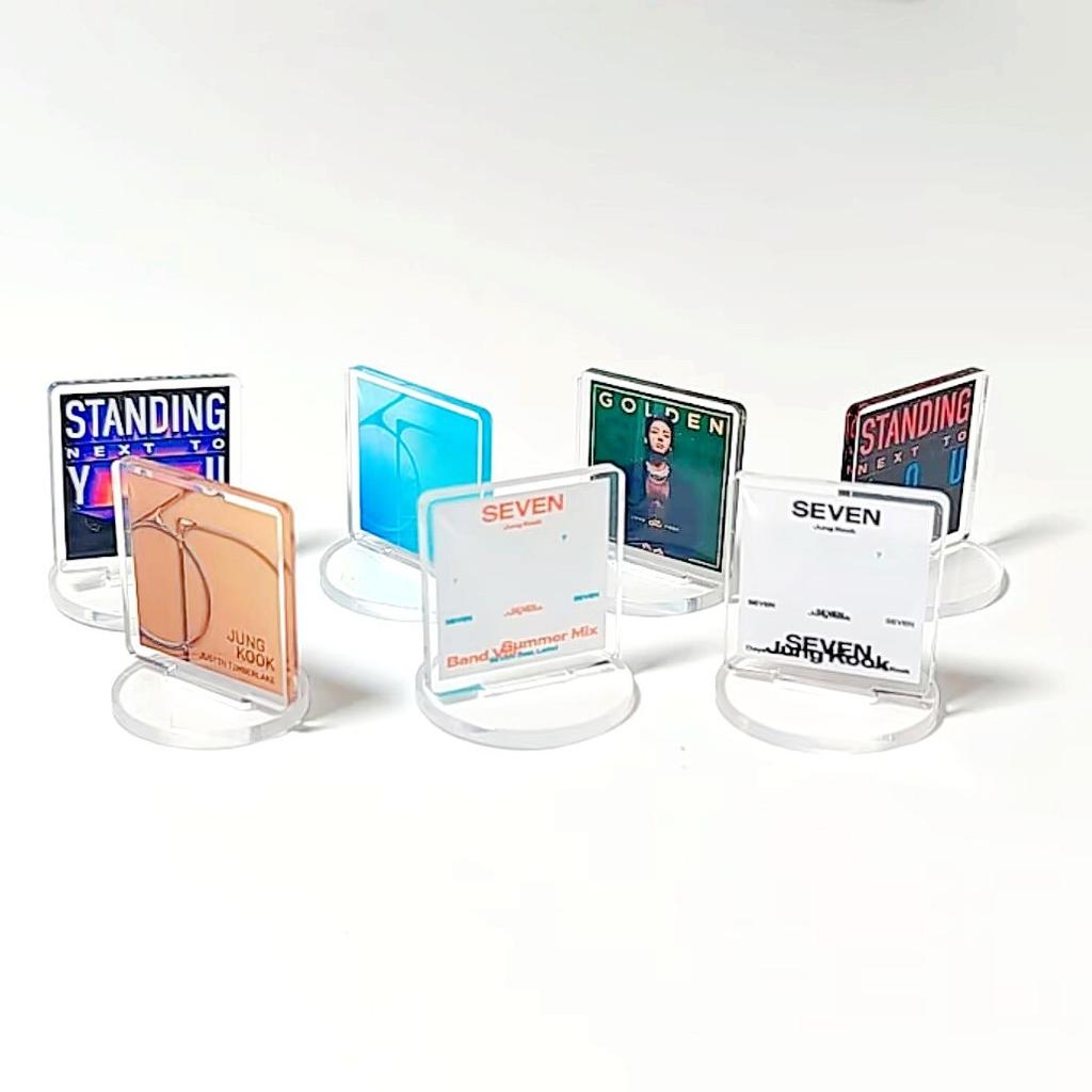 Capa de Álbum Kpop Mini Suporte Acrílico 3cm, Exibição de Figura de Álbum Solo e BTS, Decoração de Mesa para Fãs ARMY Kpop