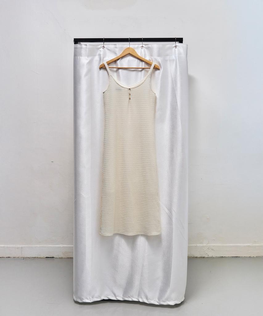 Hendeonsi Sheer Flow Maxi Dress (Soft Ivory)
