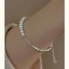 Minar 2024 Summer Colorful Crystal Irregular Pearl Beaded Bracelet for Women Silver Color Beads Coin Elastic Charm Bracelets