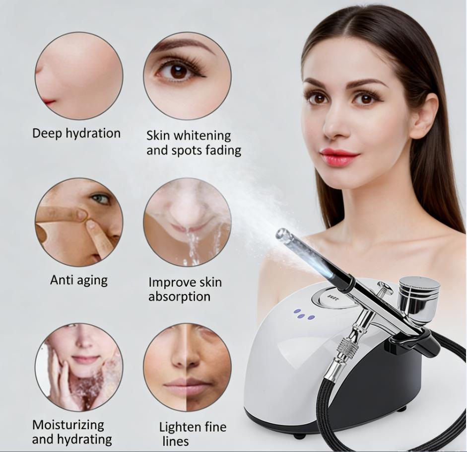 Nano Moisturizing Oxygen Sprayer Machine - 3-Speed Adjustable Facial Airbrush for Professional Skin Rejuvenation & Hydration | Home & Salon Use