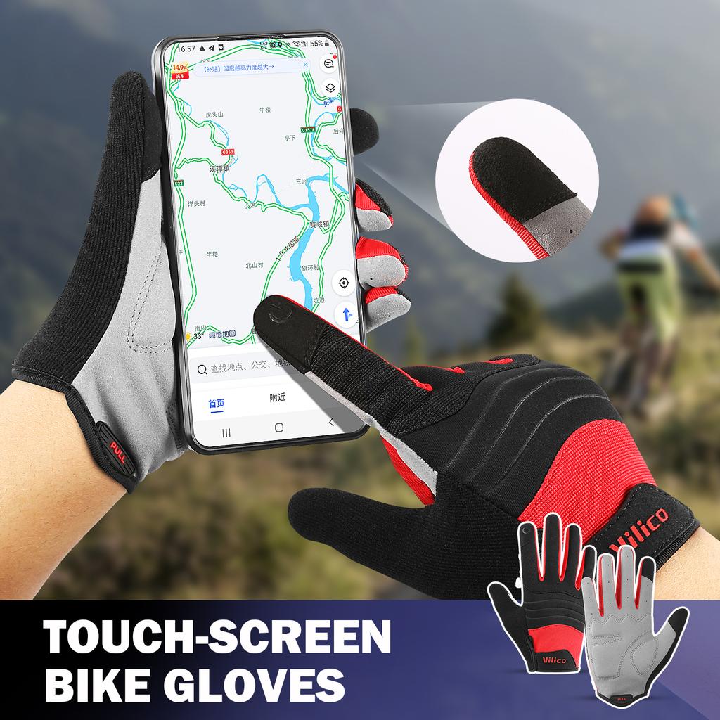 Durable And Safe New Mtb Motorbike Gloves Men Thicken Absorption Shock Pads Breathable Nonslip Gloves For Work Mountaineering Hiking Cycling