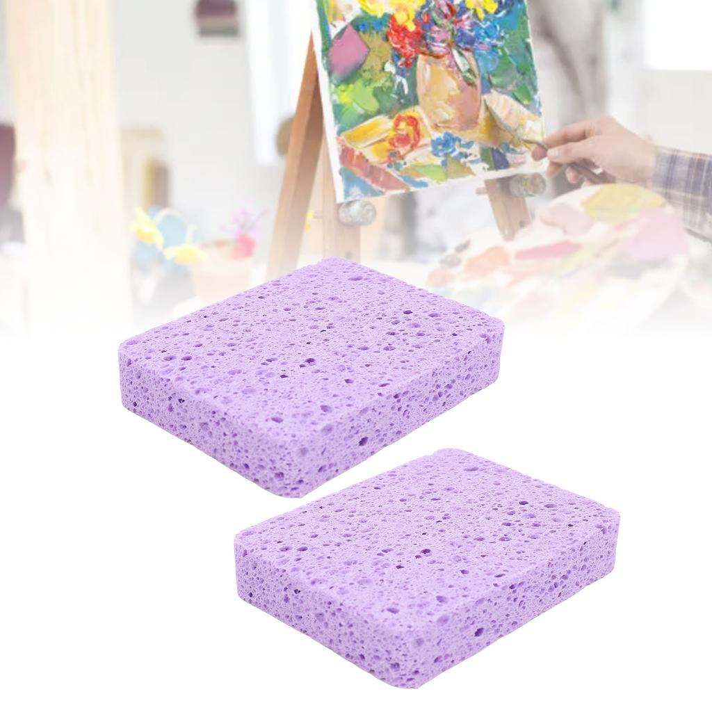2Pcs Painting Sponge Rectangle Absorbent Sponge Set with Storage Box for Crafting Clning