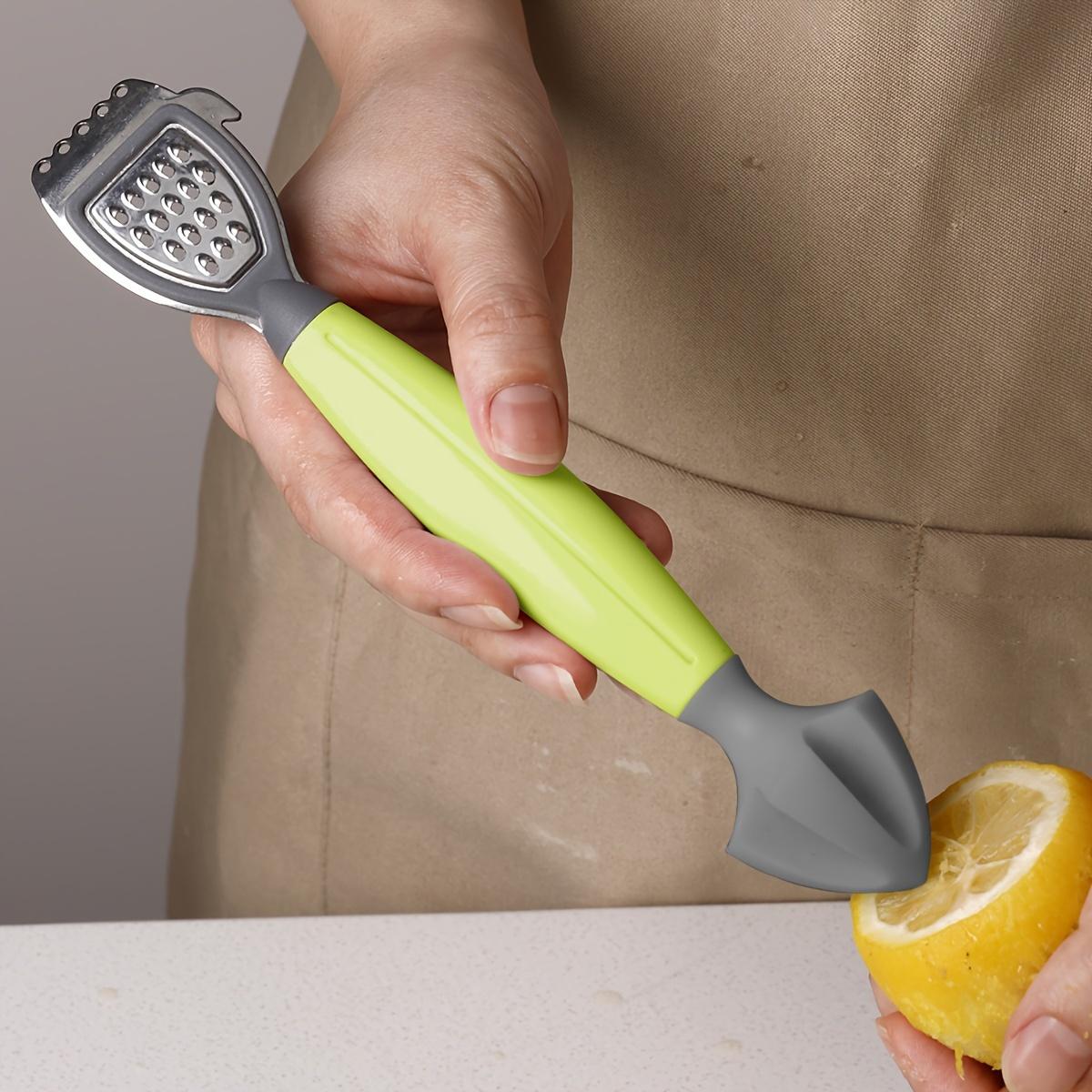 

1pc Kitchen Lemon Zester, Soft-Handled Lemon Grater, Fruit Juicer зелёный