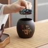 Chinese Sealed Purple Clay Tea Caddy Plum Blossom Bamboo Leaf Tea Jar Travel Tea Boxes Tieguanyin Container Storage Tank Teaware