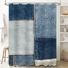 Modern Denim Shower Curtain Home Decor Bathing Room Waterproof Fabric Reusable Decoration