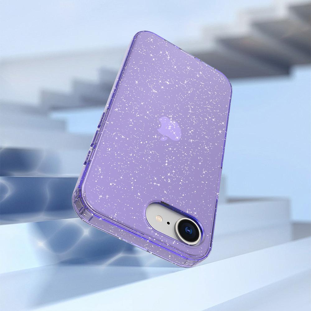 GW18 For iPhone 16e Case Glitter Powder Decor Clear TPU + PC Shockproof Phone Cover Anti Scratch