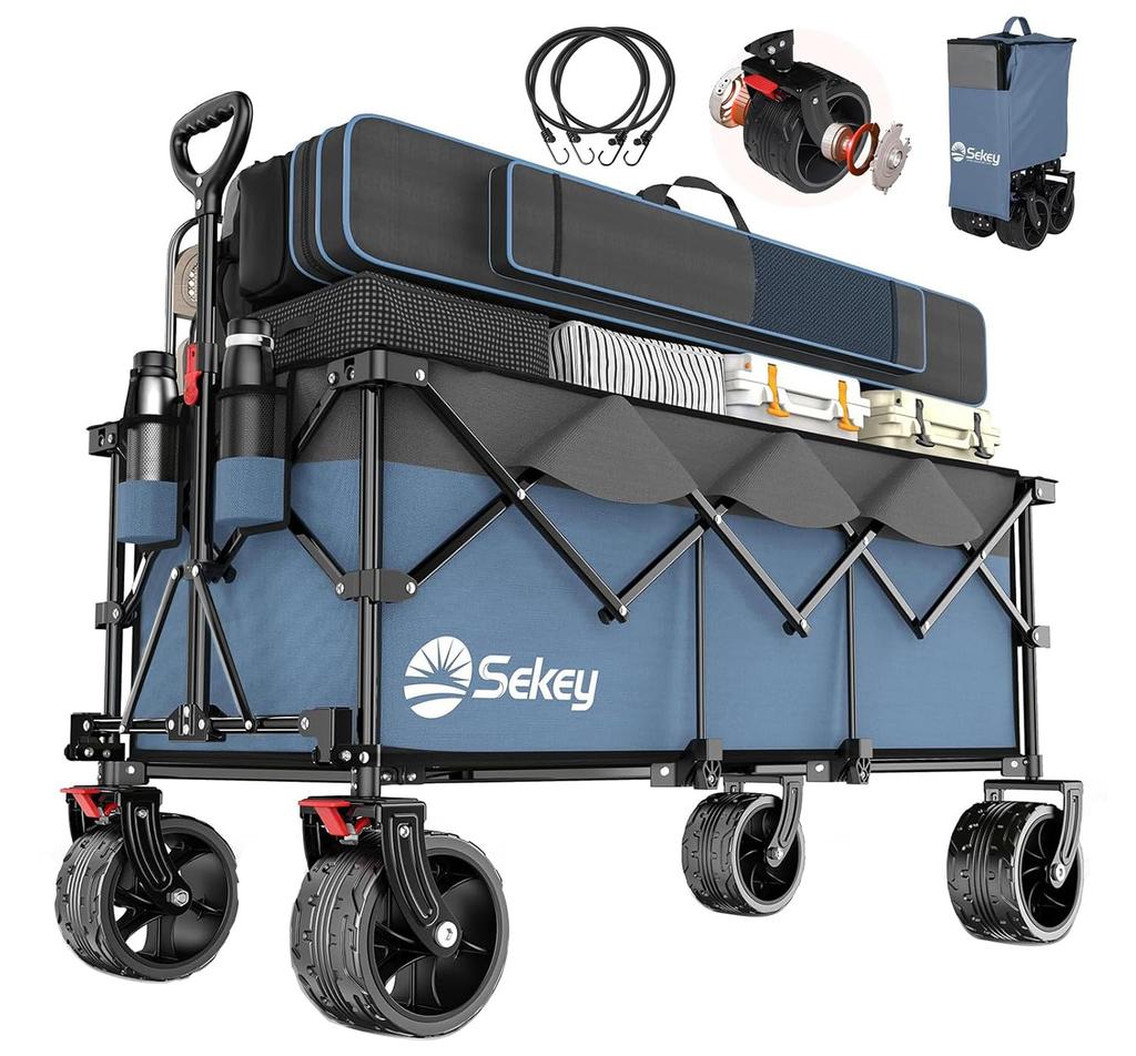 Sekey Extra Large Capacity 300L Load Capacity 200kg Length Carry Wagon for Long Items Thick Tires with 10cm Width Deep Size Is the Smallest Among