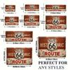 Rustic Route 66 Vintage Americana Doormat Outdoor Porch Mat Polyester Entryway Rug Retro Travel Home Decor Accent