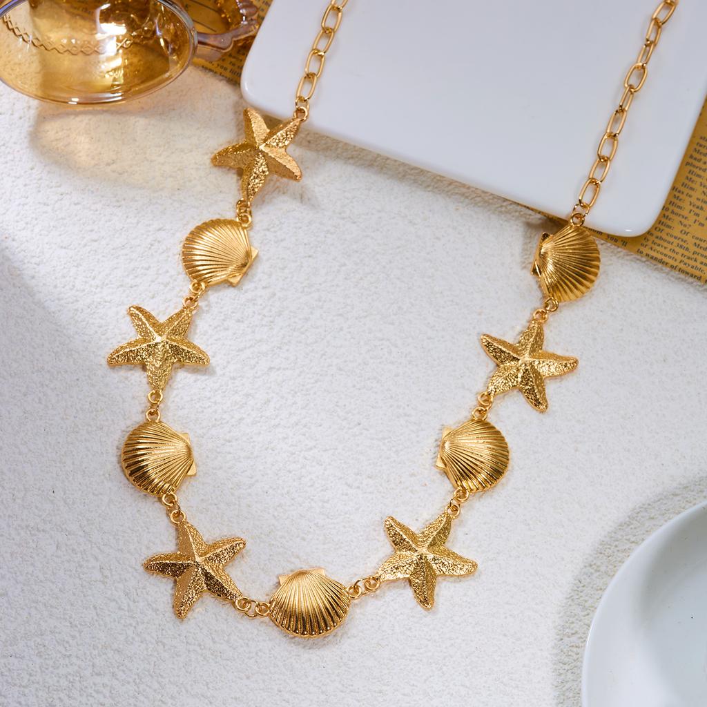 Boho Metal Starfish Shell Waist Chain for Women Summer Beach Sea Star Fish Sexy Belly Chain Bikini Party Vacation Jewelry Gifts
