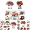 High Realistic Artificial Silk Flowers Fake Roses Bunches For Photography Props
