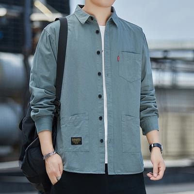 Chemise Homme Automne Chemise Manches Longues Chemise Tendance Coton Décontractée Veste Chemise Homme