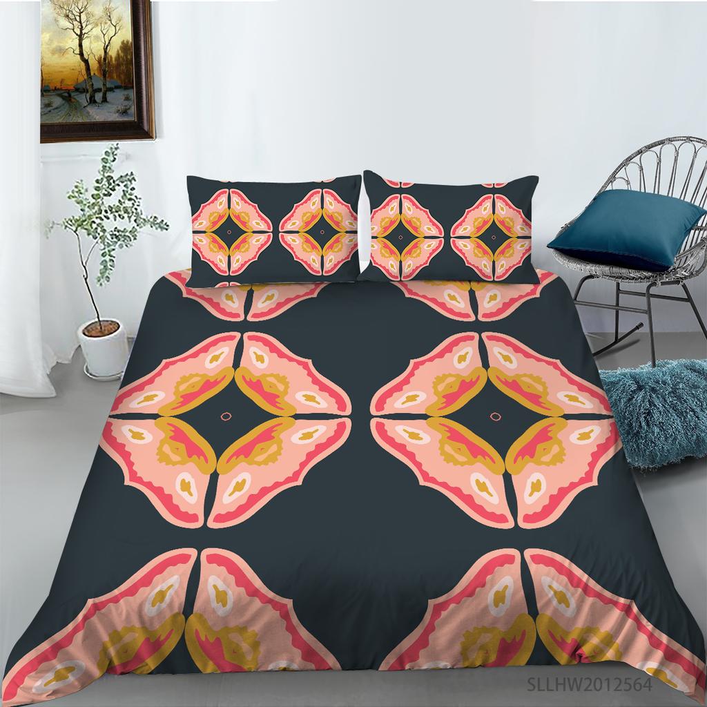 3D Color Pattern Graphic Printing Bedding Single Double Bed Full Size Vintage Pattern Pillowcase and Quilt Cover 2 or 3 Comfortable Home Decoration