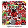 50pcs Ladybug Stickers Cartoon Insects - Seven-spot Journal Stationery Drip Glue