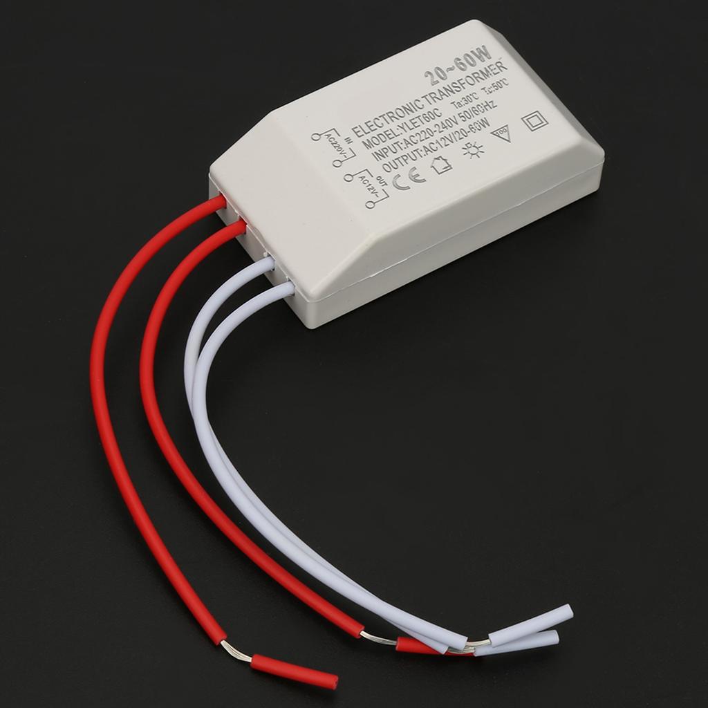 220V to AC 12V Electronic Transformer Voltage Converter 20‑60W Smart Power Supply Driver
