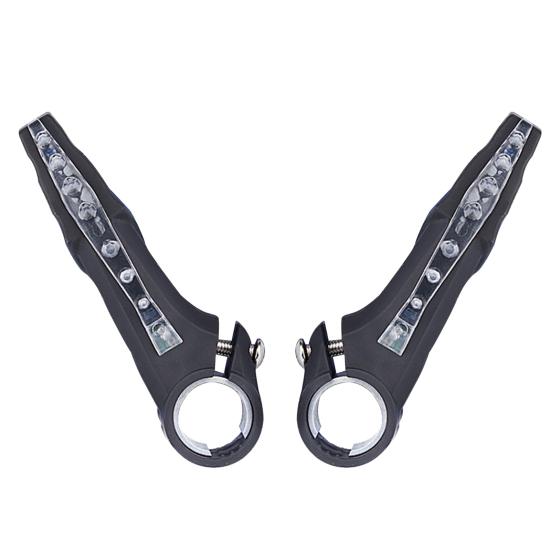 2Pcs Handlebar Turn Lights Safe Anti-rust Aluminum Alloy Horn Handlebar with LED Turn Light for MTB Bicycle