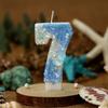 Gradual Change Blue Ocean Shell Digital Birthday Candle, Creative Birthday Party Cake Decorations, 520 Anniversary Candle