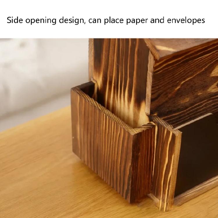 Handmade Wooden Mailbox Retros Lockable Compartment Detachable Board Storage Area Wall Mount Installation