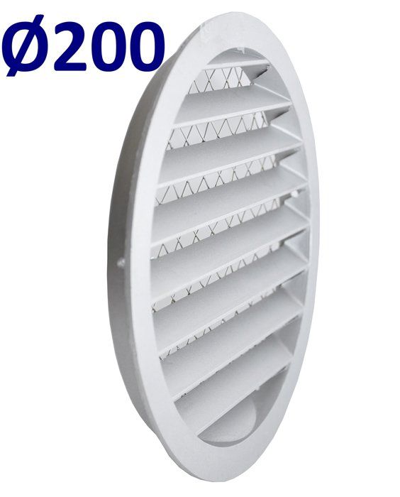 Systerm grille d'aeration ronde en aluminium avec filet anti-insectes. grille en aluminium.