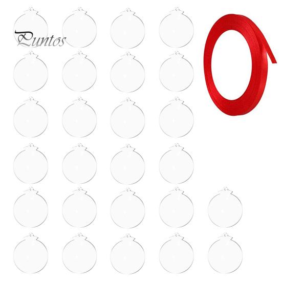 

26 шт., прозрачные заготовки для сублимационного орнамента с ремешком, двусторонние сублимационные заготовки для рождественской елки, подвески, праздничные принадлежности 26