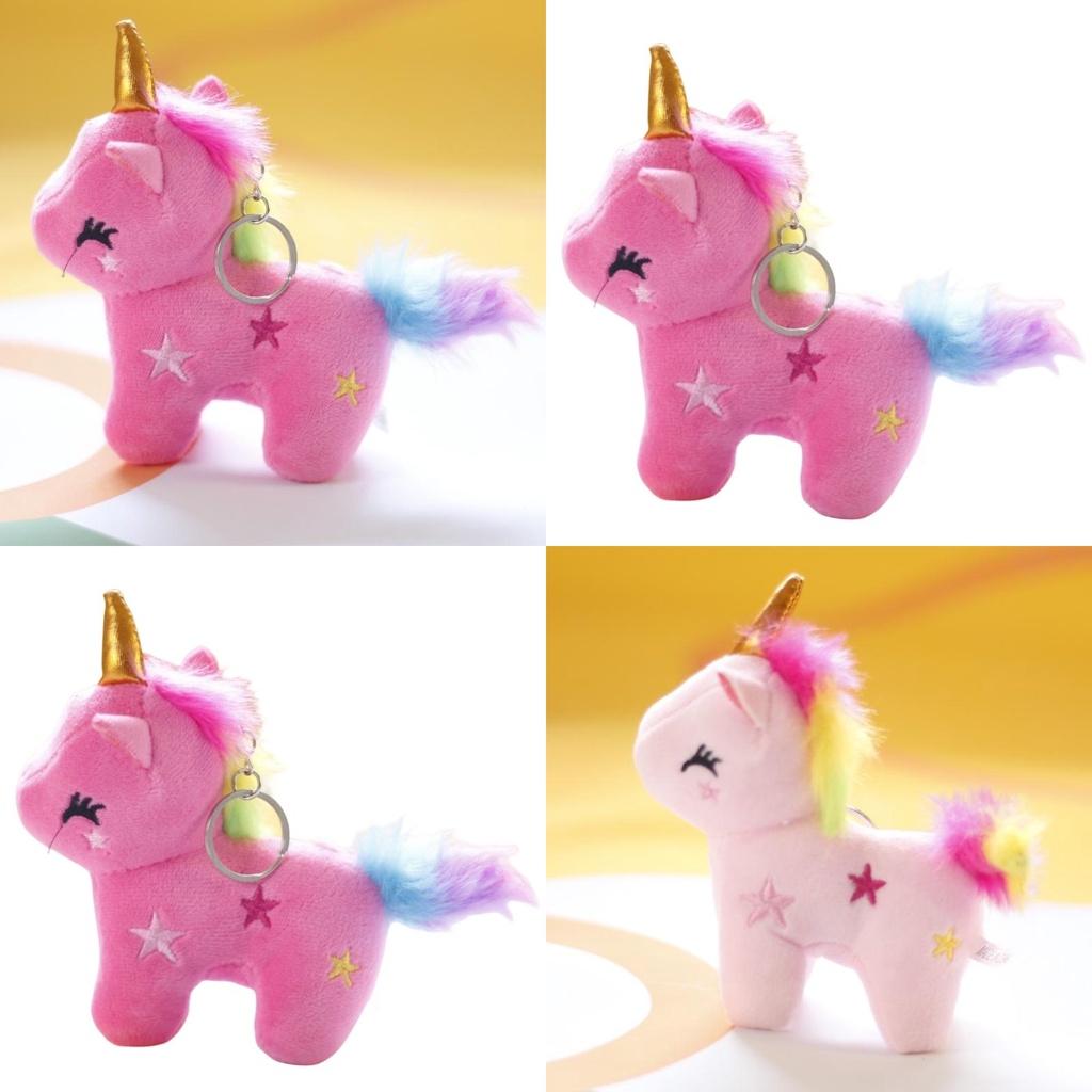 Niedlicher Regenbogen Einhorn Plüschtier Schlüsselanhänger Großhandel Stofftier Anhänger für Mädchentaschen