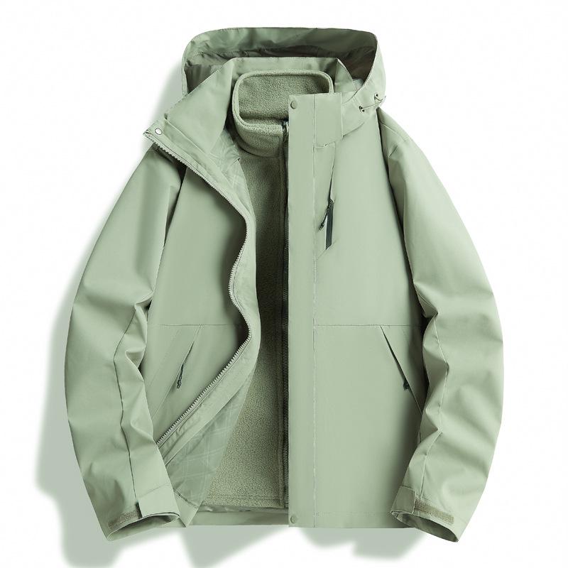Giacca da sci 3-in-1 Unisex: Antivento, Impermeabile, Cappuccio Staccabile, Foderato in Pile per Sport all'Aperto e Arrampicata