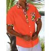 Nuova Camicia Stampata Hawaii Primavera/Estate Moda Tempo Libero Passeggiata in Strada Turista Spiaggia Apertura Totale Manica Corta con Bottoni