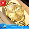 OLEVS 7077 Automatische Uhr Mann Original Mechanische Uhr Für Männer Mode Luxus Stahlarmband Wasserdicht Doppelkalender Armbanduhr