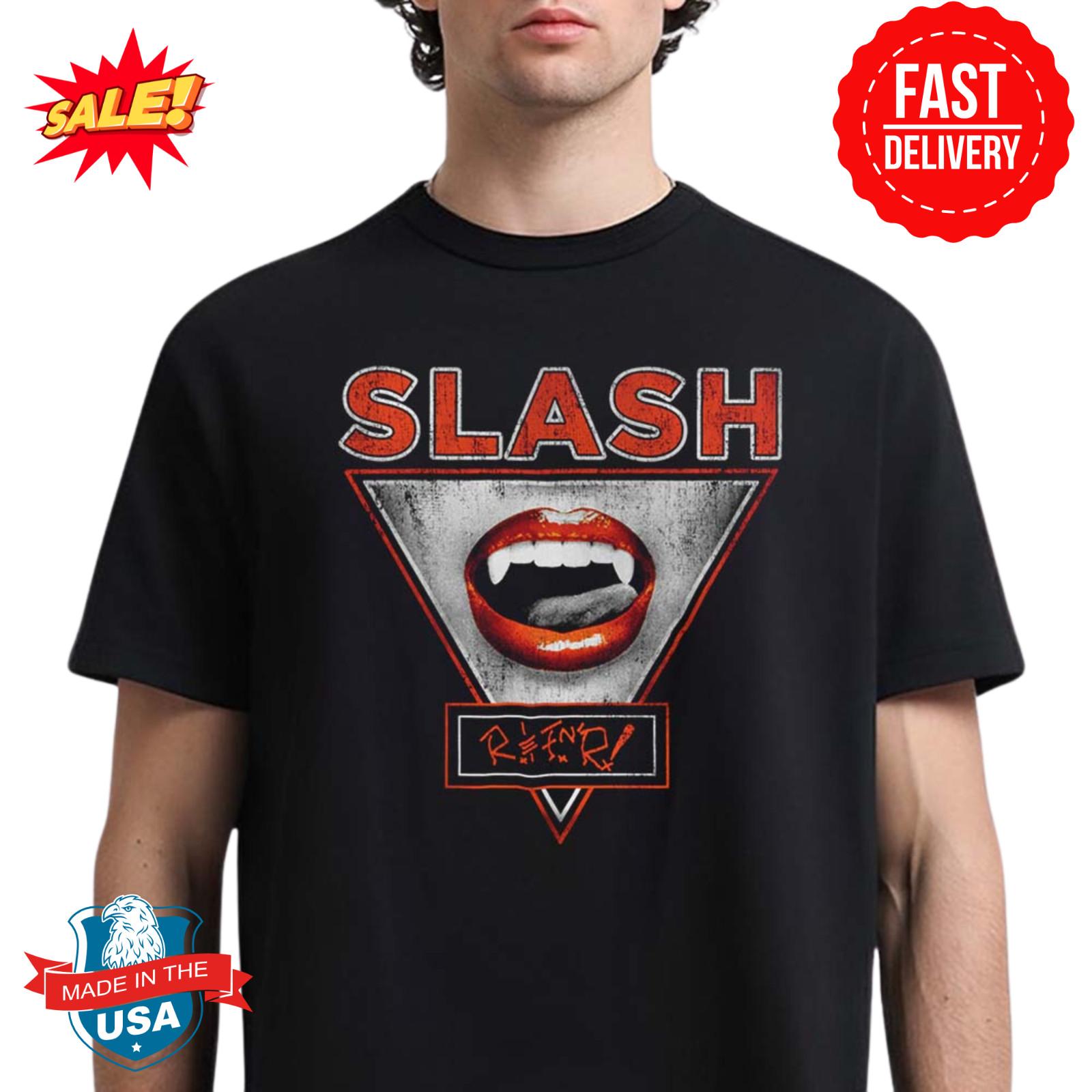 Slash Lady Fangs Vampire Vintage Halloween 2024 Classic T-Shirt Unisex T-Shirt XL