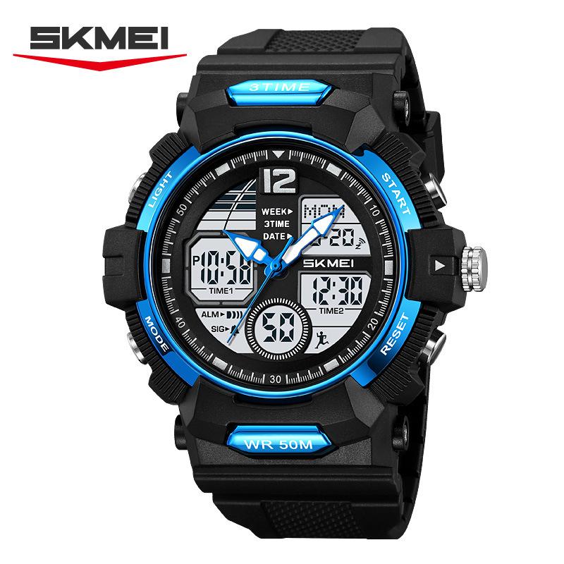 Men's Watch World Time Waterproof Luminous Sports Electronic Watch Student Outdoor Sports Electronic Watch