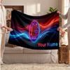 Coperta in Pile Personalizzata AC Milan con Logo Calcio, Testo Nome Personalizzato Morbida Calda Coperta da Divano per la Casa