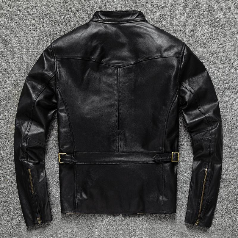 PU Leather Jacket Men's Stand-up Collar Slim Locomotive Leather Jacket Jacket